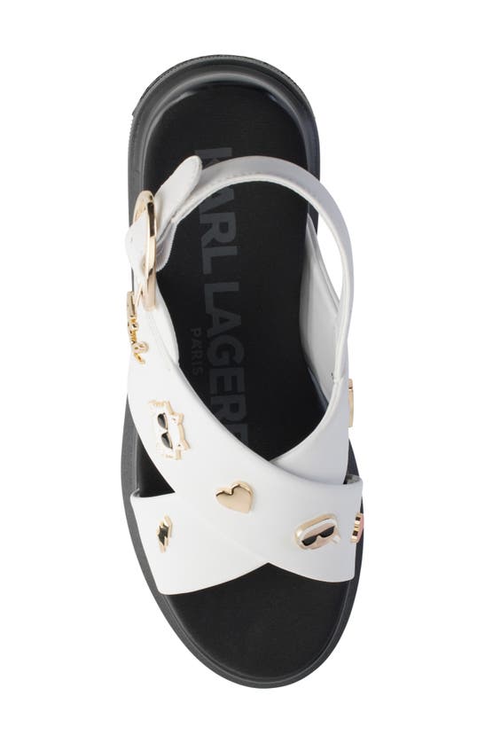 Shop Karl Lagerfeld Tilda Platform Wedge Sandal In Bright White