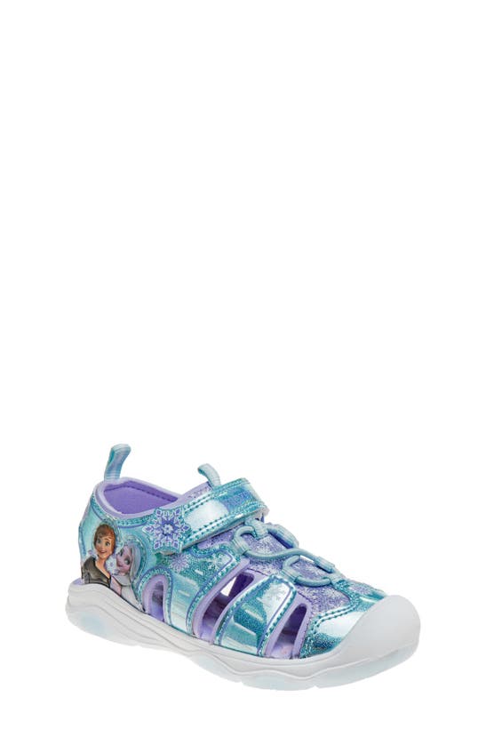 Shop Josmo Kids' Frozen Sport Sandal In Light Blue Lilac