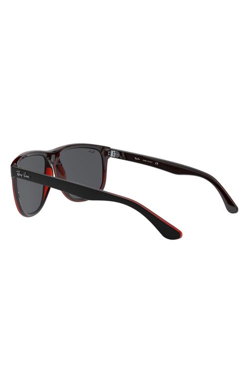 Ray Ban Highstreet 60mm Polarized Flat Top Sunglasses In Black