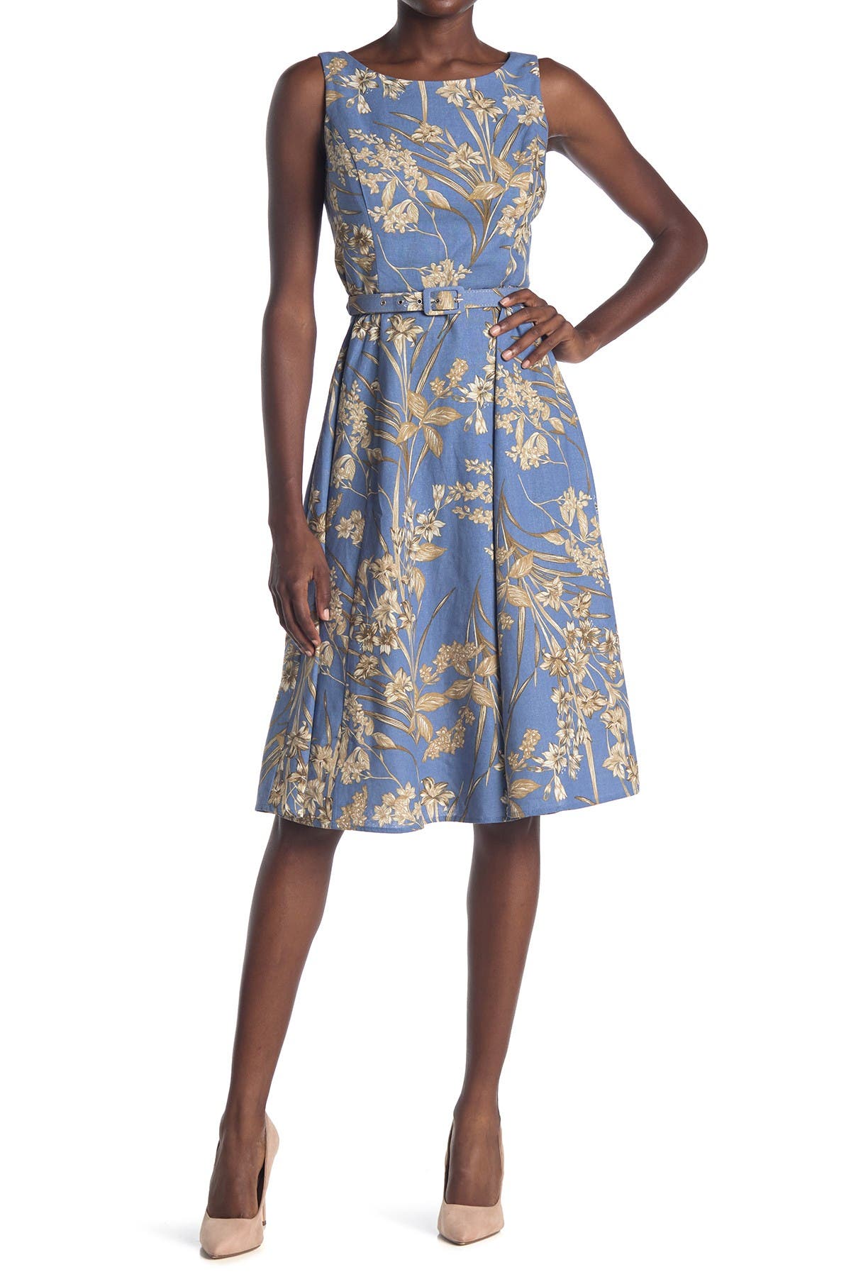 floral belted dress