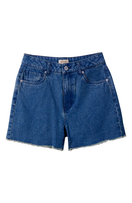 Brixton Lomas Frayed Denim Shorts In Vintage Indigo
