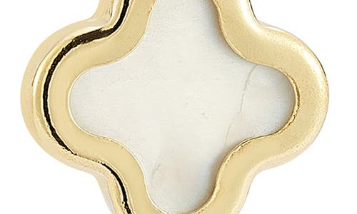 Ember Fine Jewelry 14k Gold Mother Of Pearl Clover Link Drop Earrings In Gold