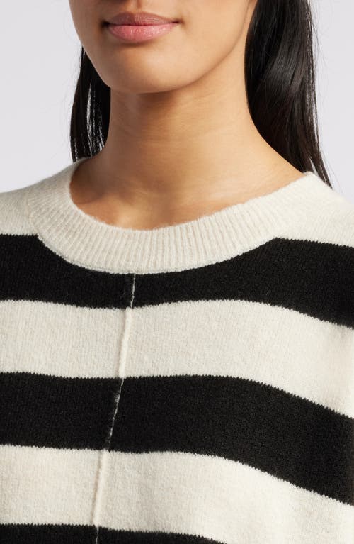 Shop Zoe And Claire Stripe Crewneck Sweater In Ivory