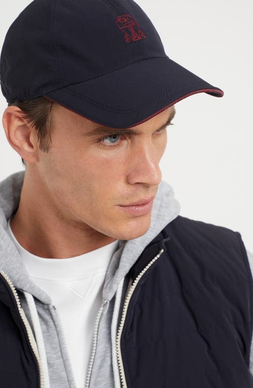 Shop Brunello Cucinelli Water-resistant Baseball Cap In Navy Blue