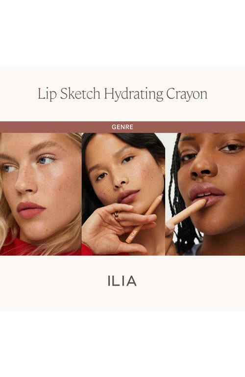 Ilia Lip Sketch Hydrating Lipstick + Lip Liner Crayon Genre 0.08 oz In Genre