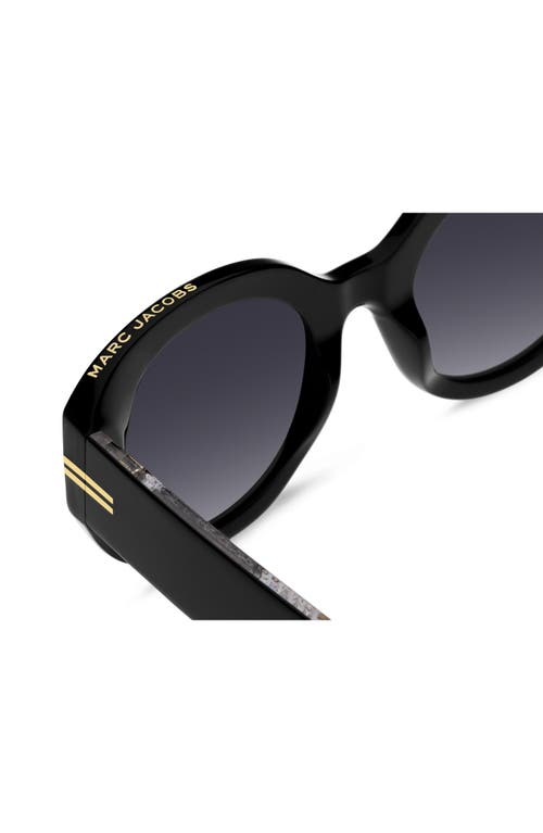 Shop Marc Jacobs 51mm Gradient Oval Sunglasses<br /> In Black/dark Grey Sf