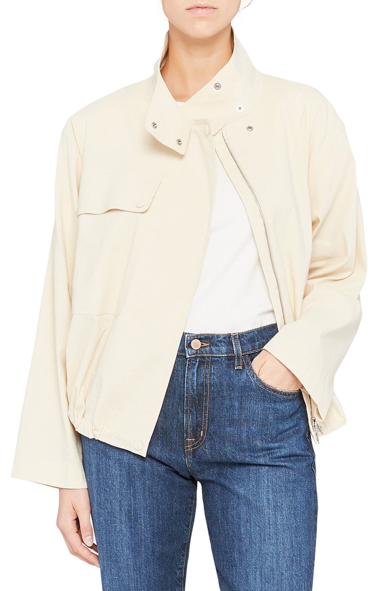 linen blend utility jacket