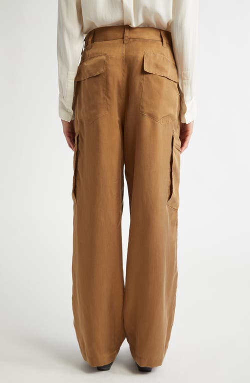 Shop Maria Mcmanus Wide Leg Satin Cargo Pants In Adobe