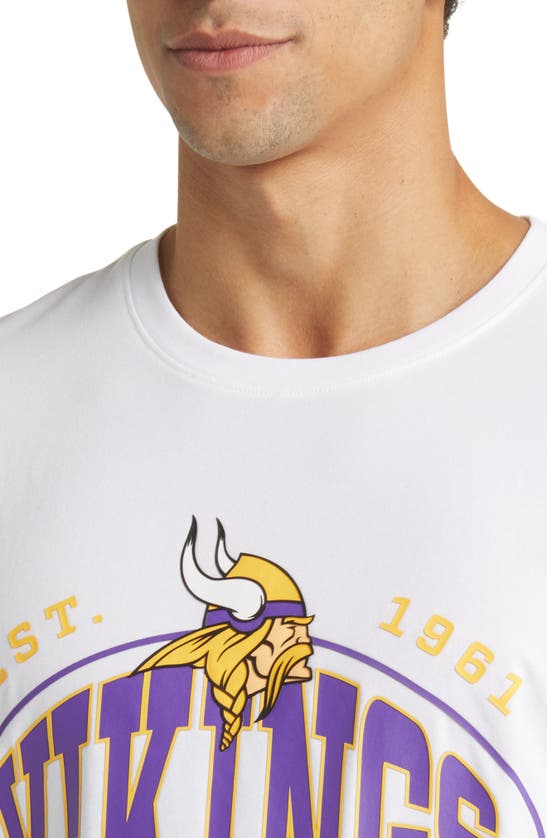 Shop Hugo Boss Boss X Nfl Stretch Cotton Graphic T-shirt In Minnesota Vikings White