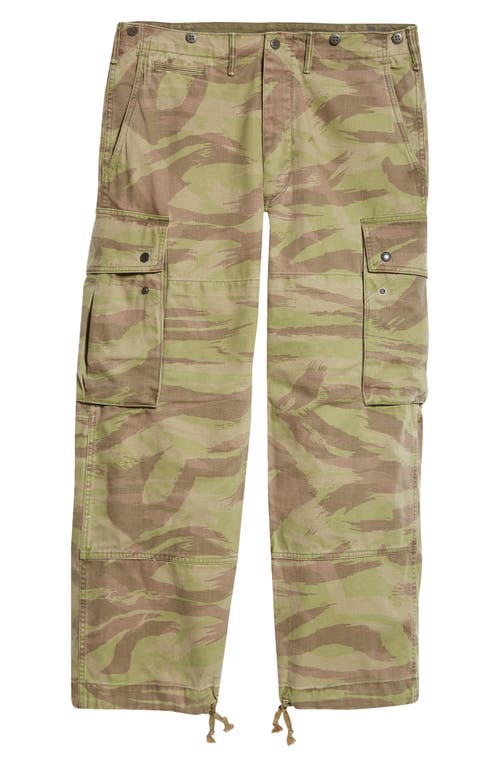 Shop Double Rl Bradford Camo Cotton Twill Cargo Pants In Olive Camo