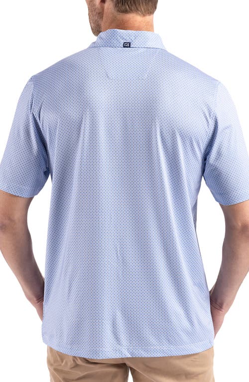 Cutter & Buck Pike Diamond Dot Print Polo In Tour Blue