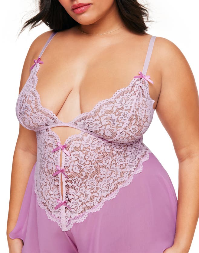 Adore Me Odessa Romper Lingerie In Medium Pink