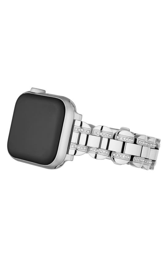 Shop Kate Spade New York Scallop 16mm Apple Watch® Pavé Bracelet Watchband In Stainless