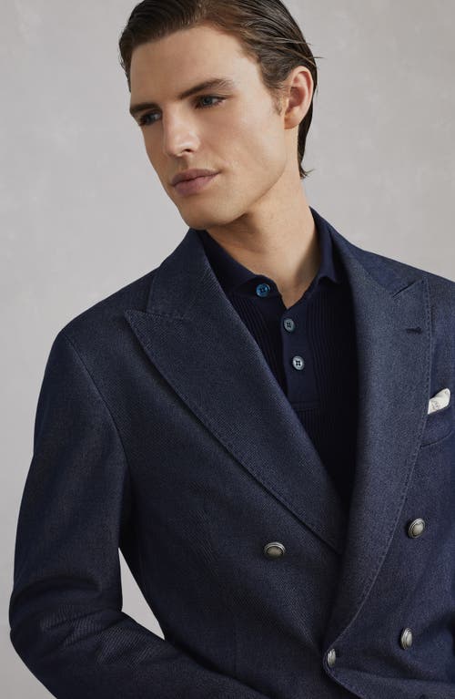 Shop Brunello Cucinelli Comfort Cotton And Cashmere Denim One-and-a-half Breasted Deconstructed Blazer Wi