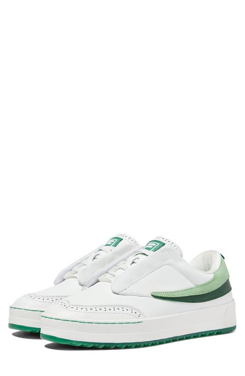 Shop Fila Sanati Low Top Sneaker In White/amazon/quiet Green