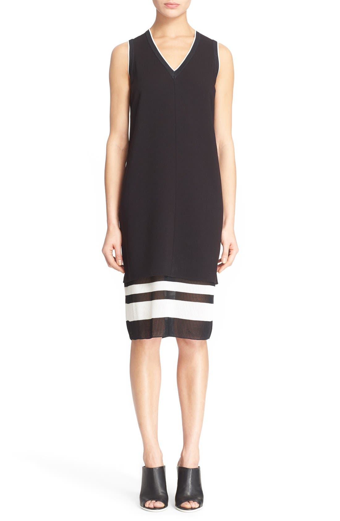 layering-a-shirt-under-a-sleeveless-dress-nicole-to-the-nines