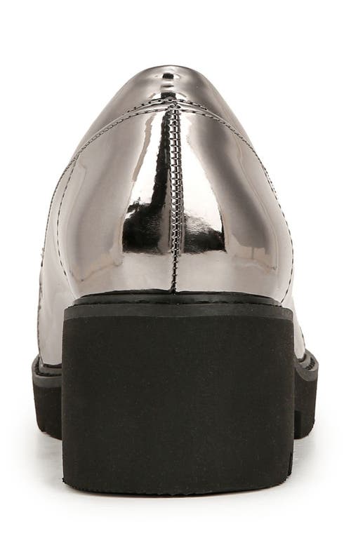 Naturalizer Committed Lug Sole Loafers In Pewter Faux Leather