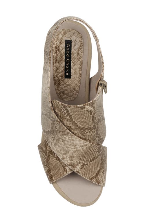 Good Choice New York Keefa Slingback Sandal In Snake/beige