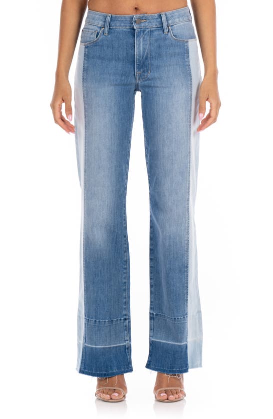 Fidelity Denim Katie Colorblock High Waist Flare Jeans In Blue | ModeSens