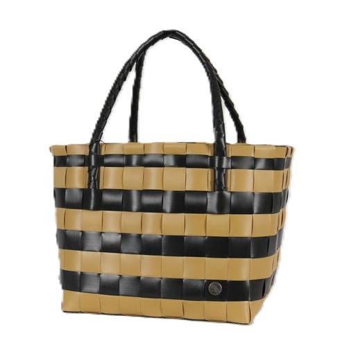 Handed By Paris Spirit Recycled Tote Bags In Black/camel