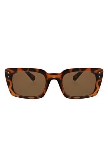 Bcbg Retro 52mm Rectangle Sunglasses In Crystal Tort