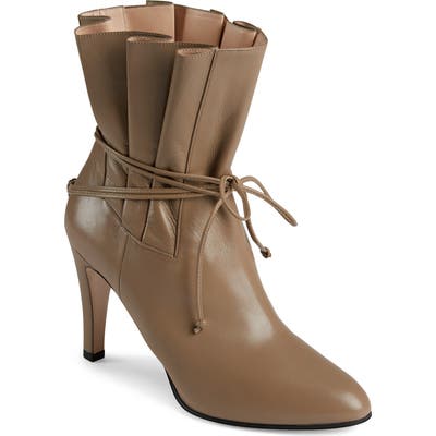 Gucci Indya Pleated Bow Tie Bootie, Brown