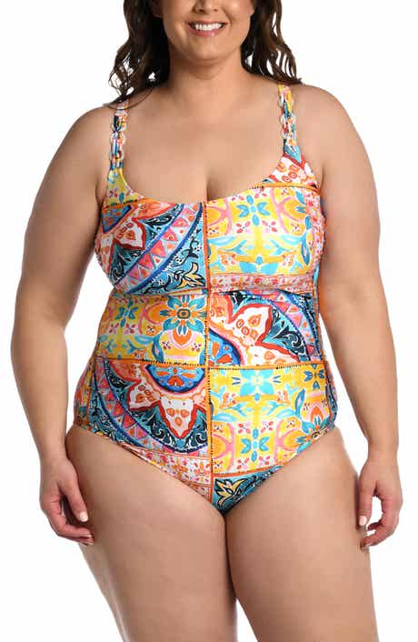 $108.00 Calvin Klein Pleated Front One-Piece Swimsuit