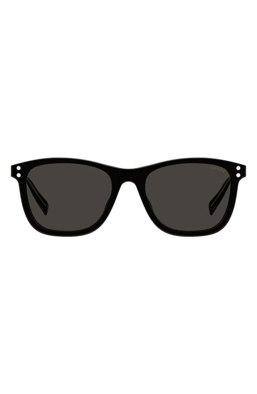 levi's 53mm Mirrored Rectangle Sunglasses in Black/Grey