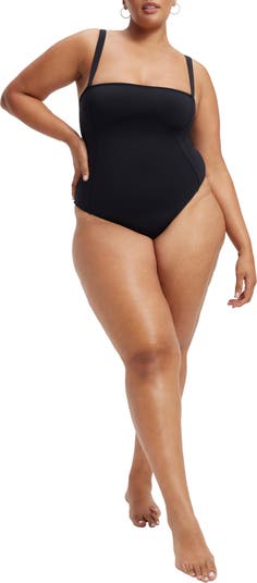 Good American Sculpt Strapless Swimsuit In Black001