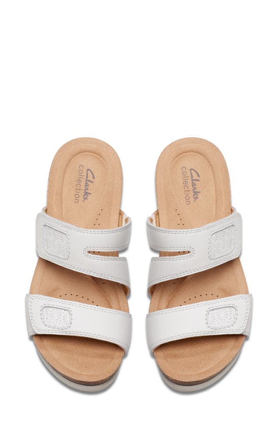 Shop Clarks ® Calenne Maye Wedge Sandal In White Leather