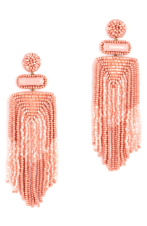 Jody Beaded Tassel Earrings in Pink