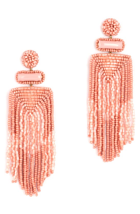Deepa Gurnani Jody Beaded Tassel Earrings In Pink