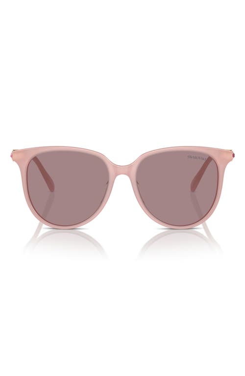 56mm Round Crystal Sunglasses in Milky Pink