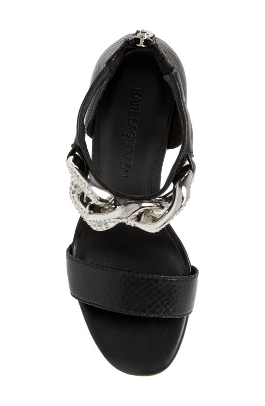 Karl Lagerfeld Anisha Crystal Links Platform Sandal In Black