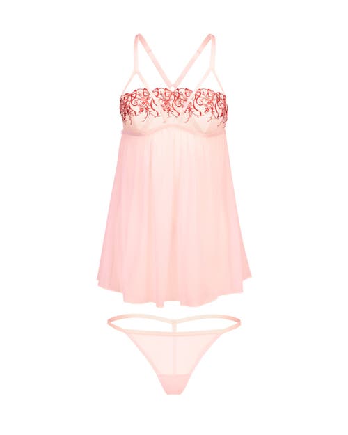 ADORE ME ADORE ME ANNELIESE UNLINED BABYDOLL & G-STRING SET LINGERIE 