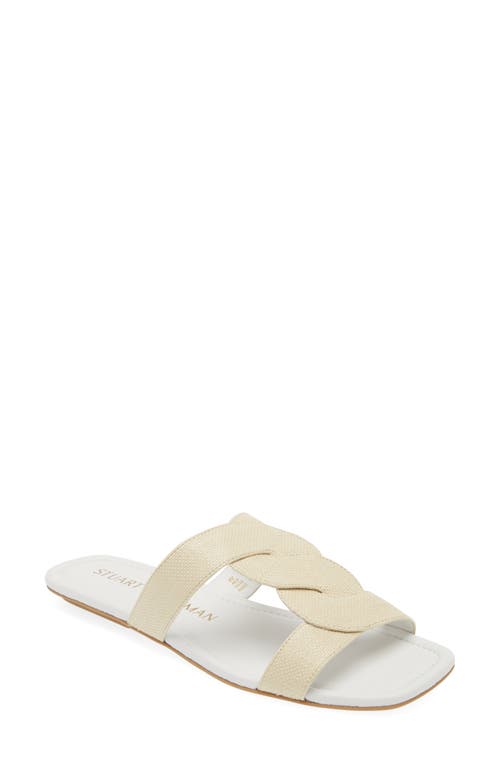 Stuart Weitzman Ibiza Slide Sandal In White/natural