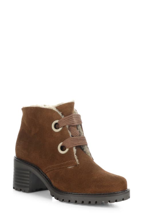 Bos. & Co. Index Leather Ankle Boot in Redwood Suede/Mini Sherpa