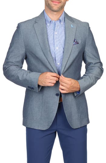 Tailorbyrd Mélange Textured Sport Coat In Dark Indigo