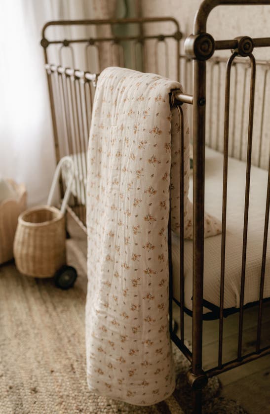 Shop Oilo Organic Cotton Muslin Quilt & Sham Set In Eggshell