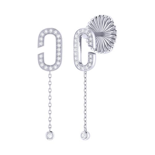 Luvmyjewelry Celia C Sterling Silver Diamond Drop Earring In Silver
