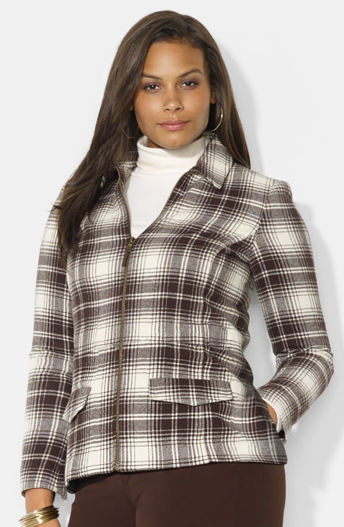 Lauren Ralph Lauren Plaid Wool Blend Jacket (Plus Size) Nordstrom