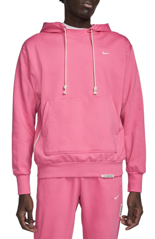 Shop Nike Dri-fit Standard Issue Hoodie Sweatshirt In Pinksicle/pale Ivory