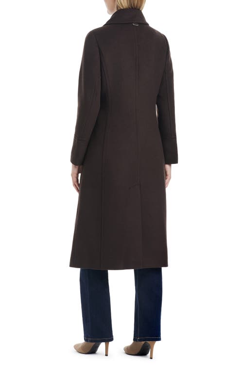 Shop Vince Camuto Wool Blend Coat With Removable Faux Fur Collar And Cuffs In Espresso