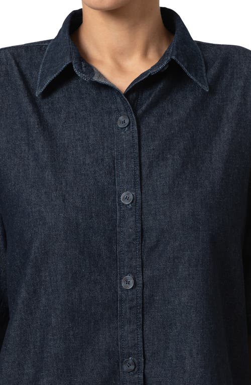 Mavi Jeans Deva Elbow Sleeve Denim Button-up Shirt In Rinse Denim