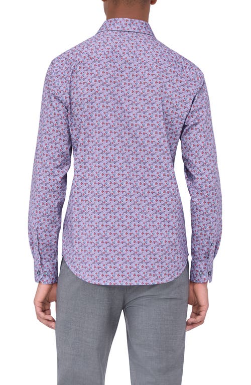 Bugatchi James Ooohcotton® Diagonal Check Button-up Shirt In Ruby