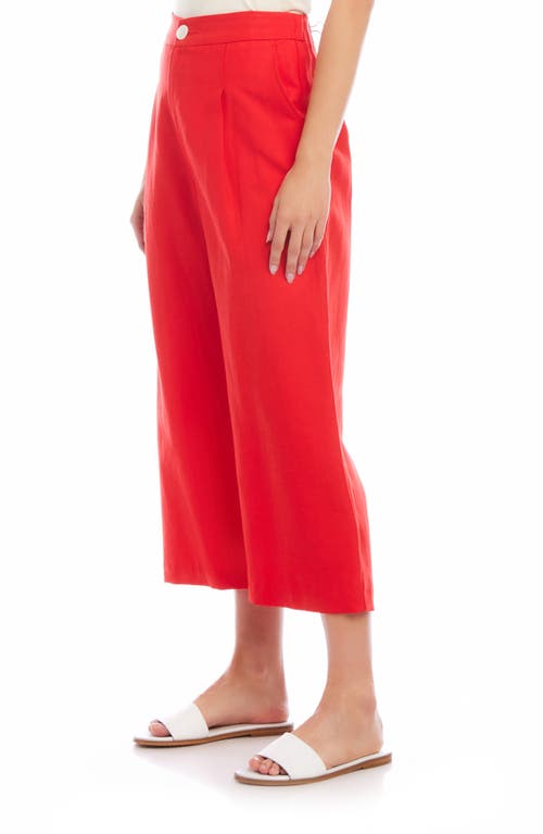 Shop Karen Kane Pleated Crop Wide Leg Pants In Dark Orange