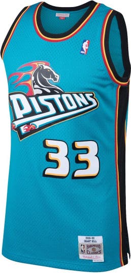 Mitchell & Ness Men's Grant Hill Teal, Red Detroit Pistons