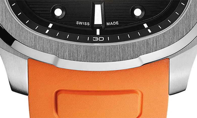 Mido Multifort Square Automatic Rubber Strap Watch, 40mm In Grey