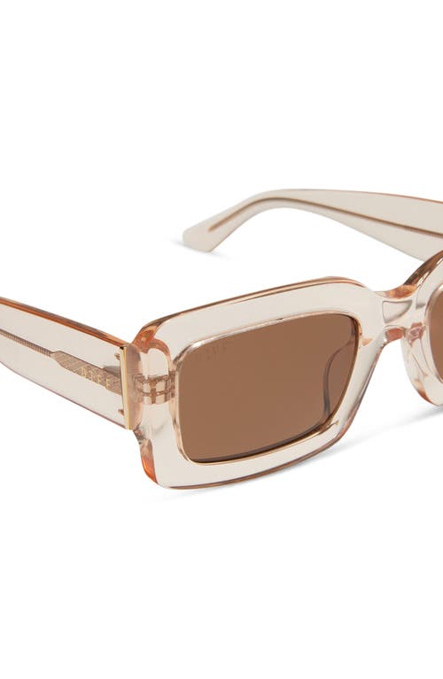 Shop Diff Indy 51mm Rectangular Sunglasses In Vint Rose Crystal/brown Grad