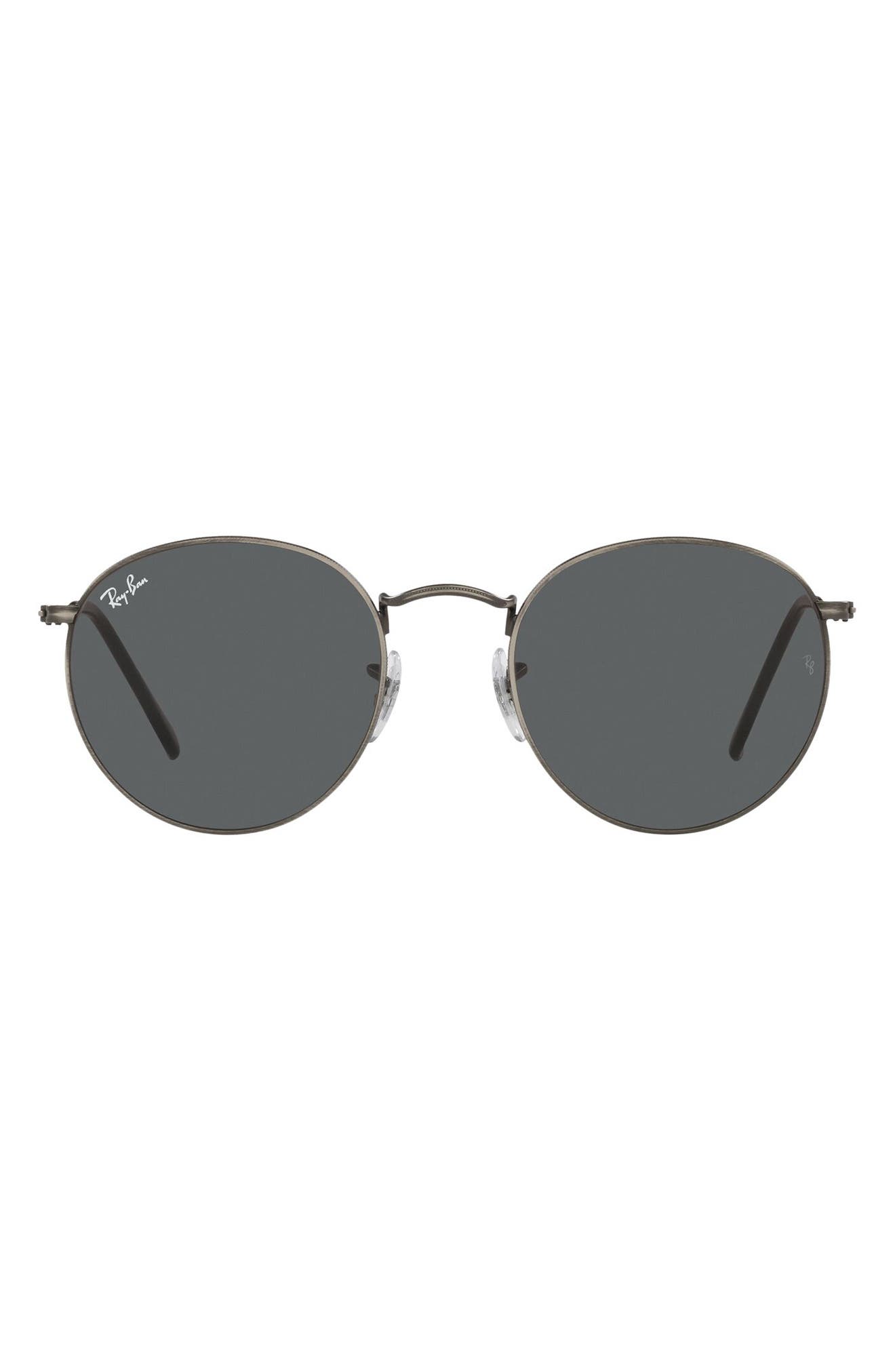 UPC 805289439936 product image for Ray-Ban Icons 50mm Round Metal Sunglasses in Gunmetal/Green Solid at Nordstrom | upcitemdb.com